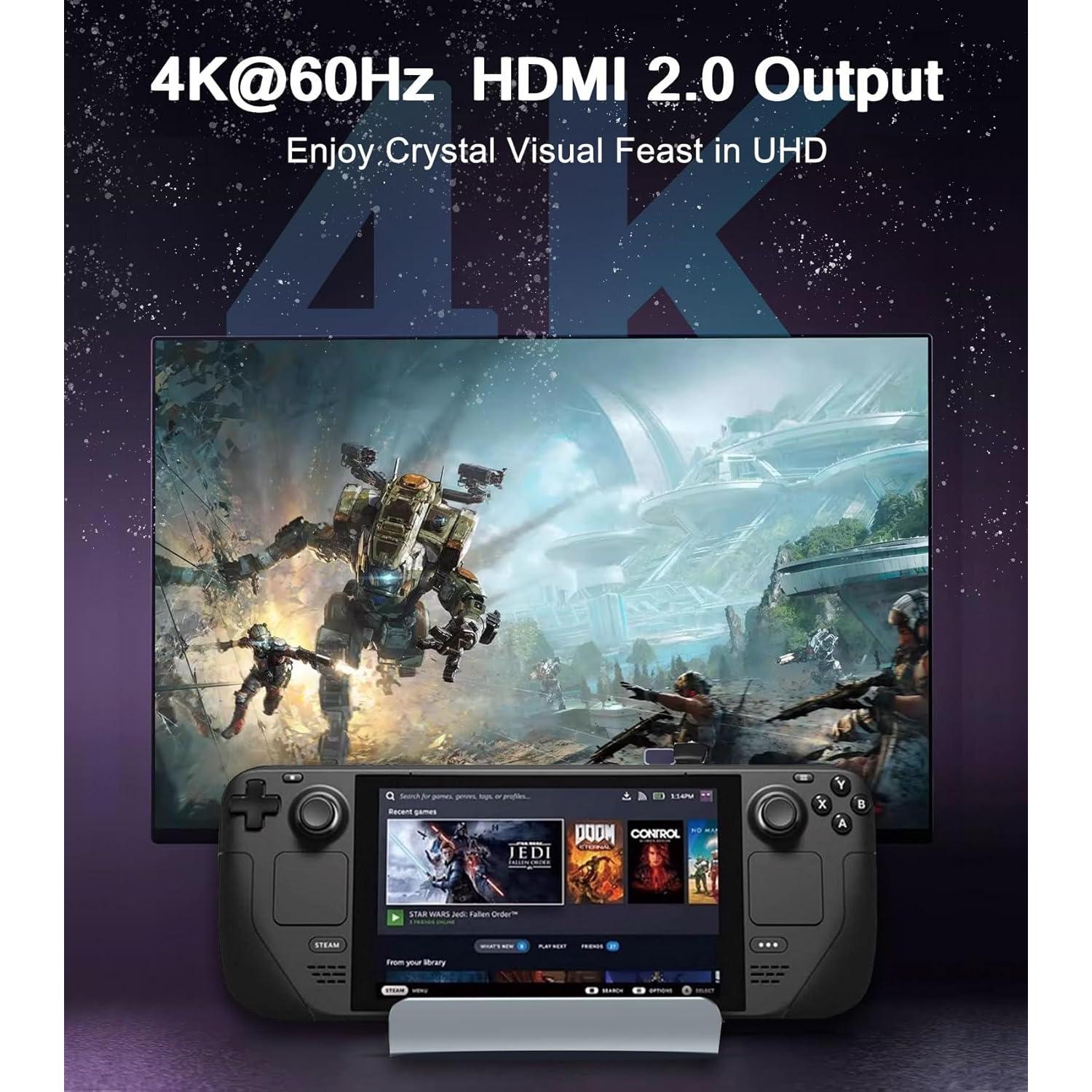 Dock Estación Acoplamiento 6-en-1 VIENON para Steam Deck