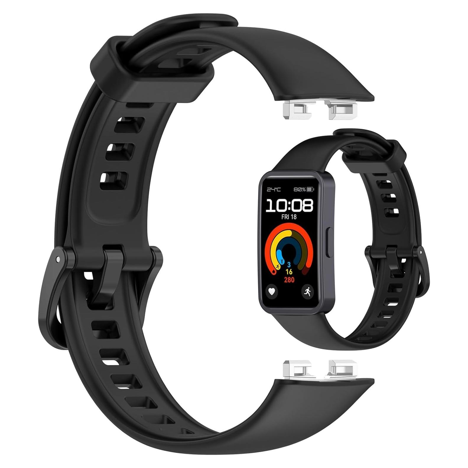 Correa de Silicona MOTONG para Huawei Band 10/9/8 - Negro