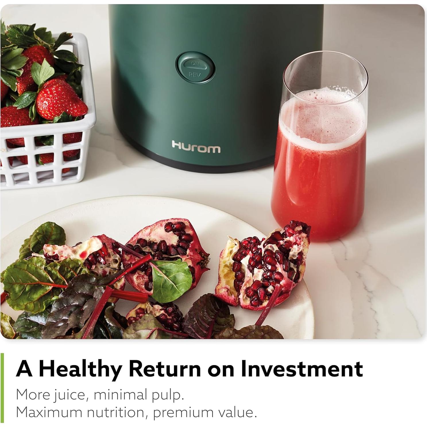 Exprimidor Lento Hurom H320 Verde Oscuro 500ml Auto-Alimentado