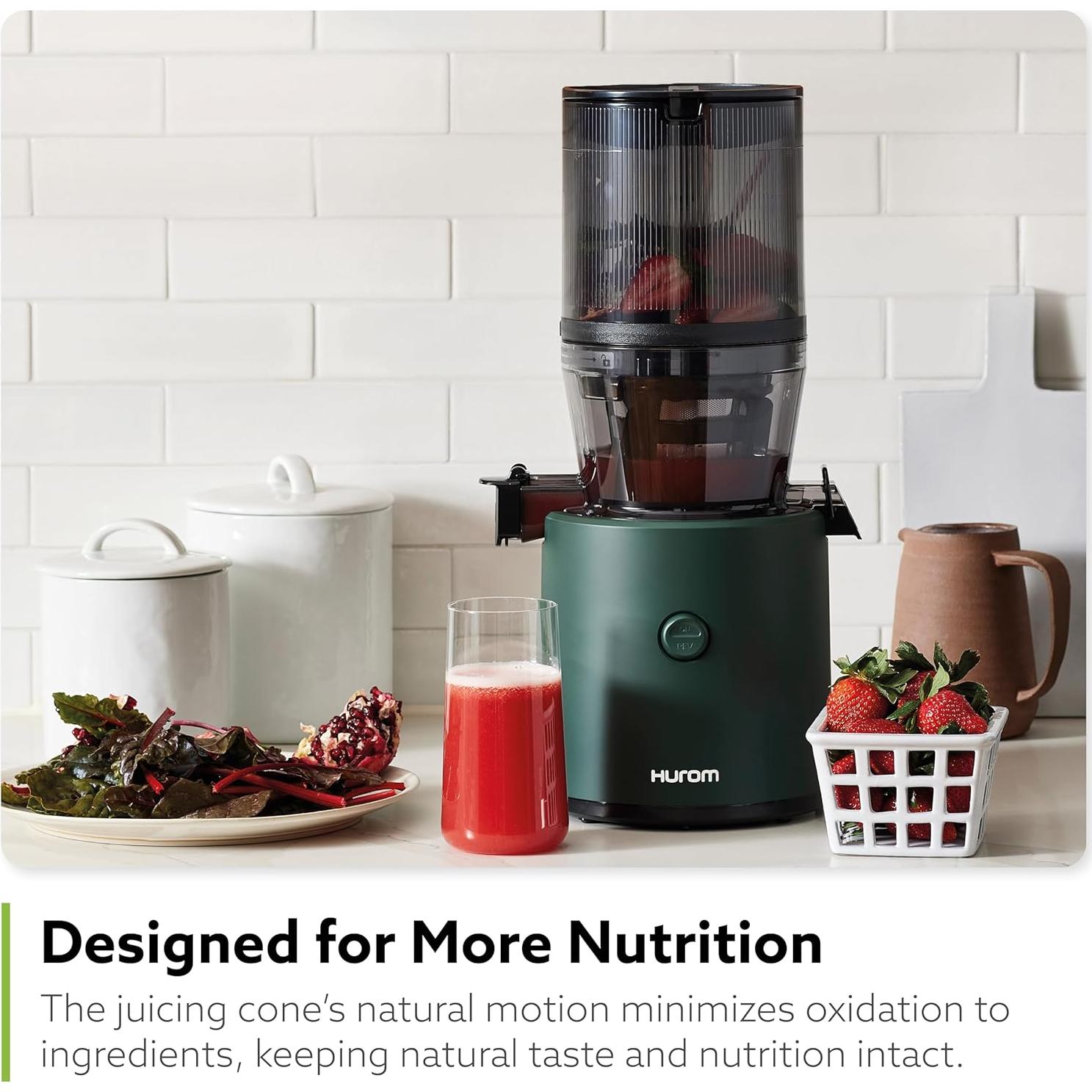 Exprimidor Lento Hurom H320 Verde Oscuro 500ml Auto-Alimentado