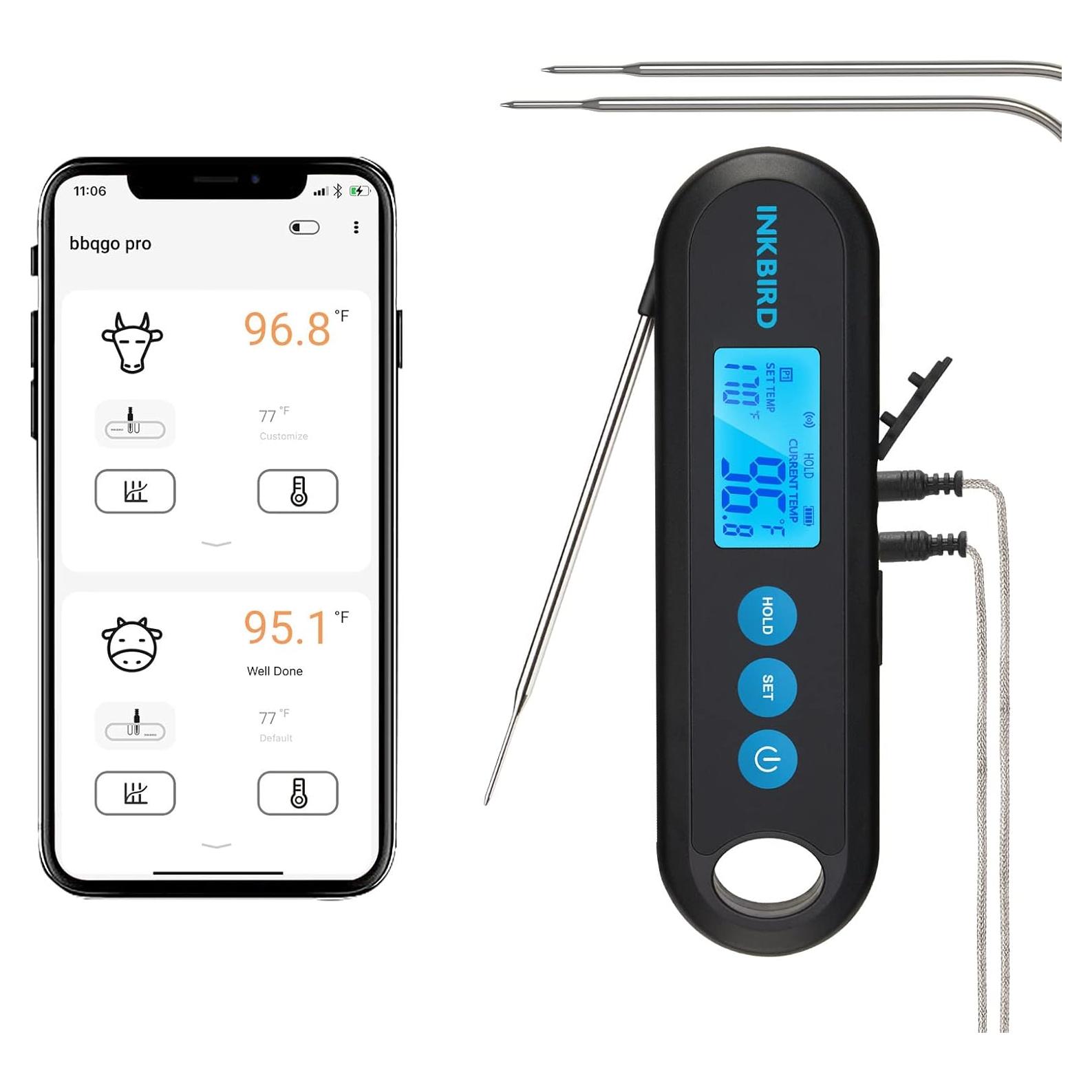 Termómetro Digital Inkbird IHT-2PB Bluetooth 2 Probetas