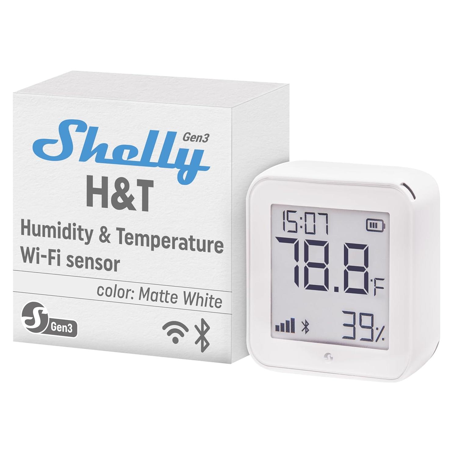 Sensor de Temperatura y Humedad Shelly H&T Gen3 Blanco