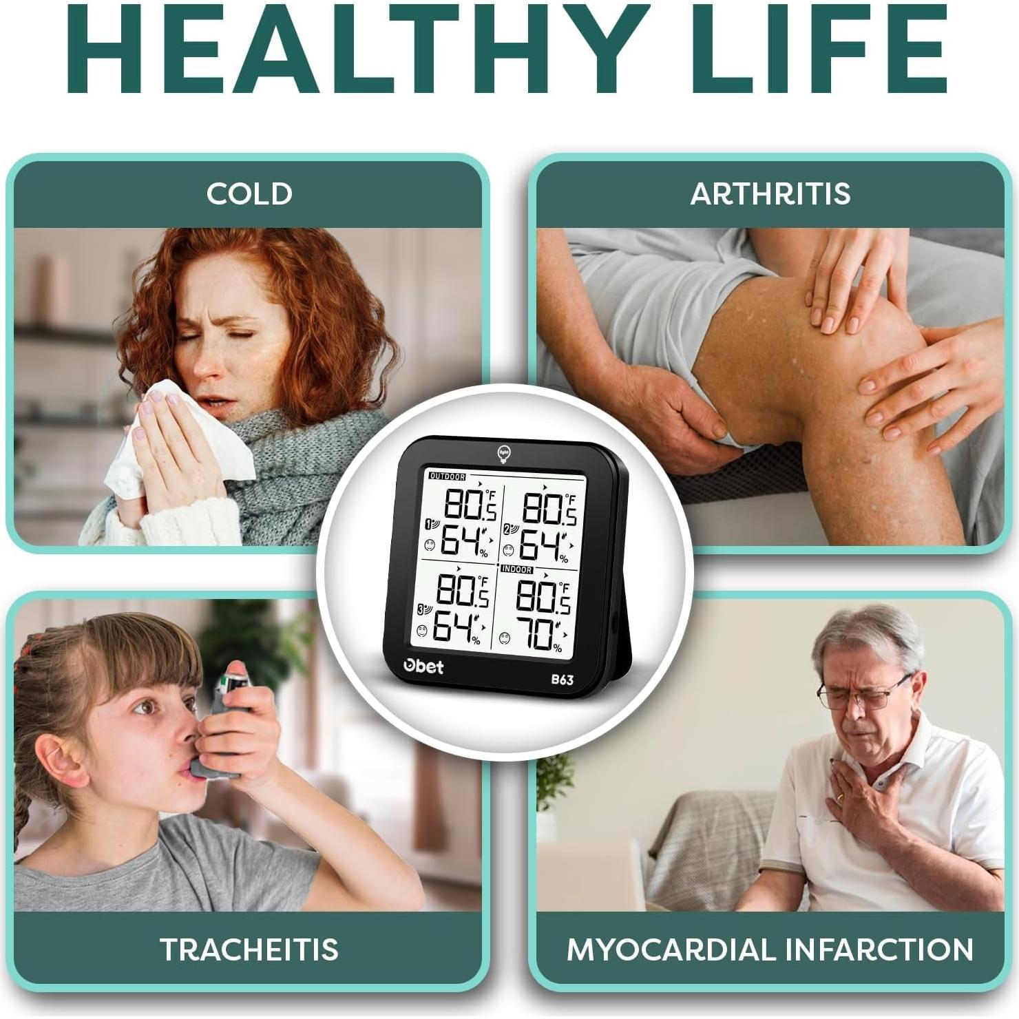 Estación Meteorológica Inalámbrica OBET con 3 Sensores