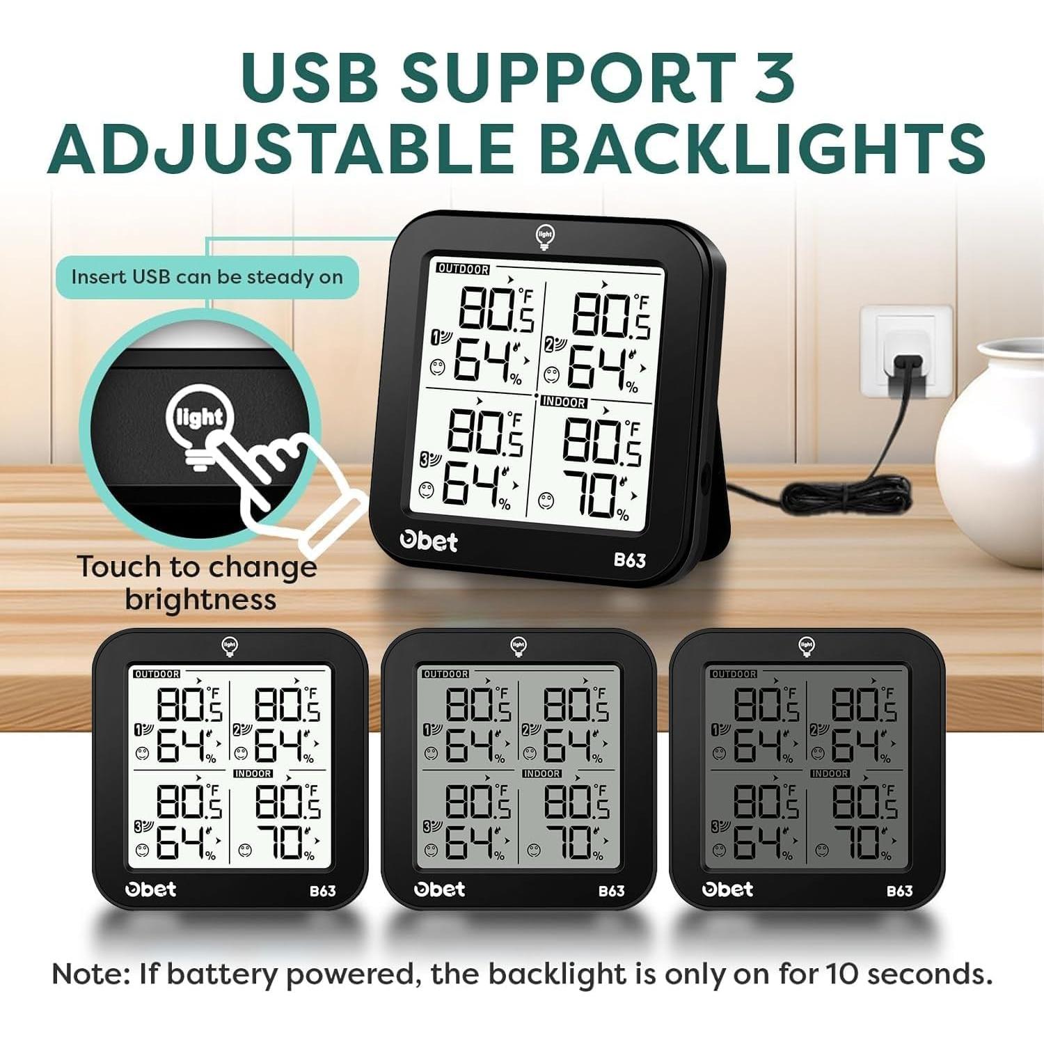 Estación Meteorológica Inalámbrica OBET con 3 Sensores