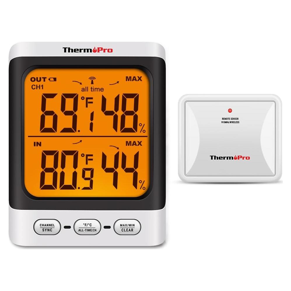 Termómetro Inalámbrico ThermoPro TP62B con Pantalla LCD 8.13 cm