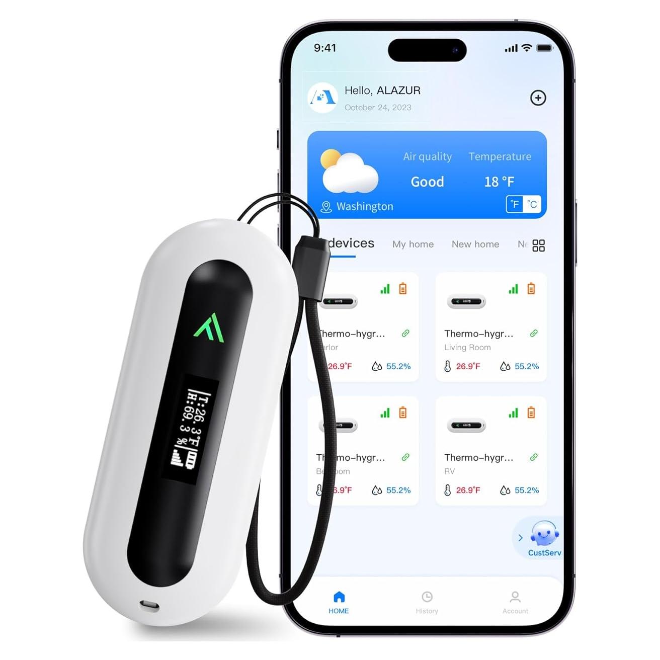 Monitor de Temperatura y Humedad ALAZUR para Mascotas 4G