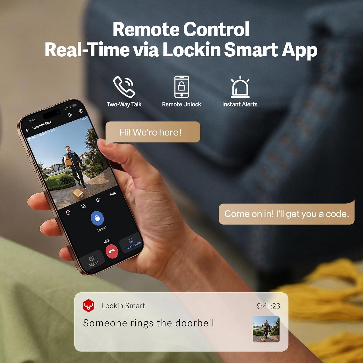 Cerradura Inteligente Lockin Veno Plus con Cámara 2K y Huellas