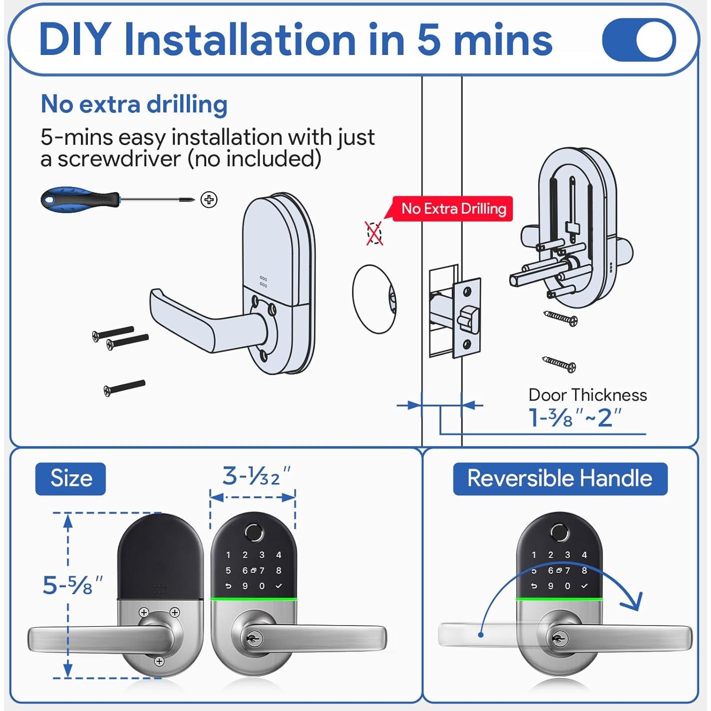 Cerradura Electrónica Biométrica NICE DIGI X1 Sin Llave