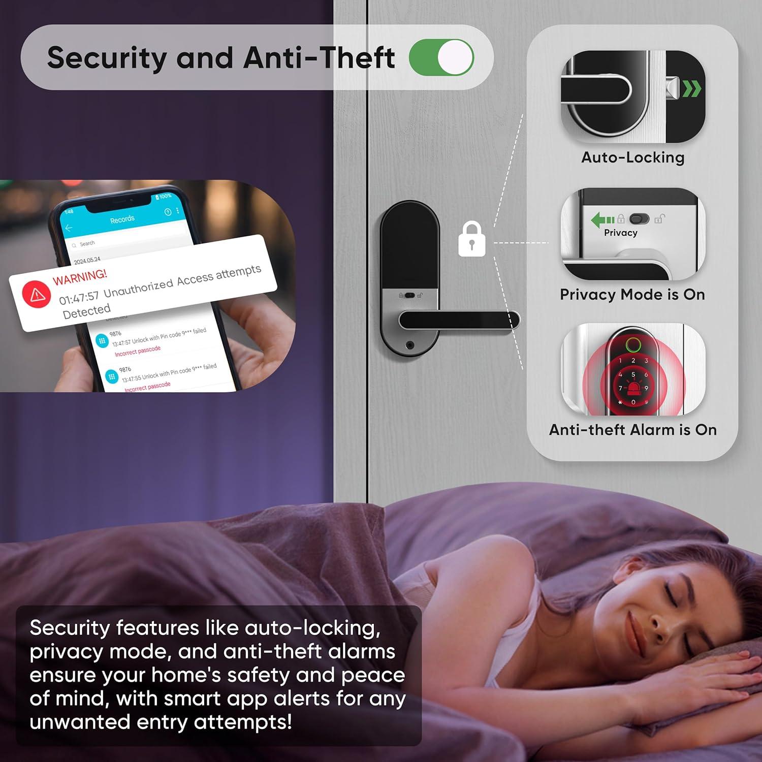 Cerradura Digital Inteligente Dermum S1 Biométrica Plata