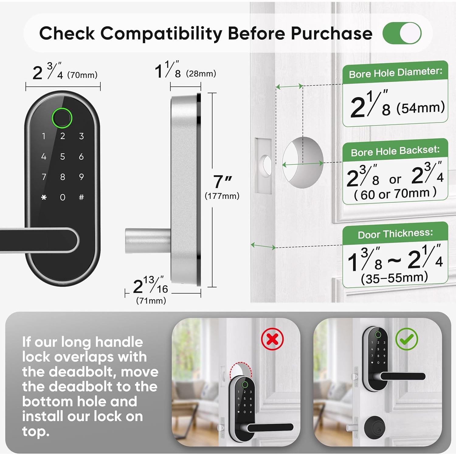 Cerradura Digital Inteligente Dermum S1 Biométrica Plata