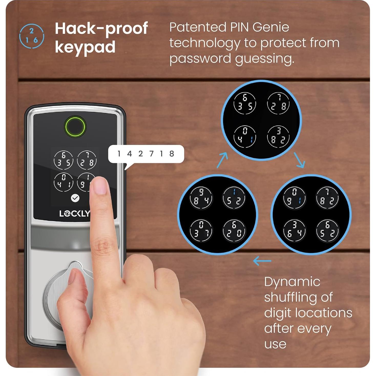 Cerradura Inteligente Lockly Secure Pro Wi-Fi Huella Dactilar
