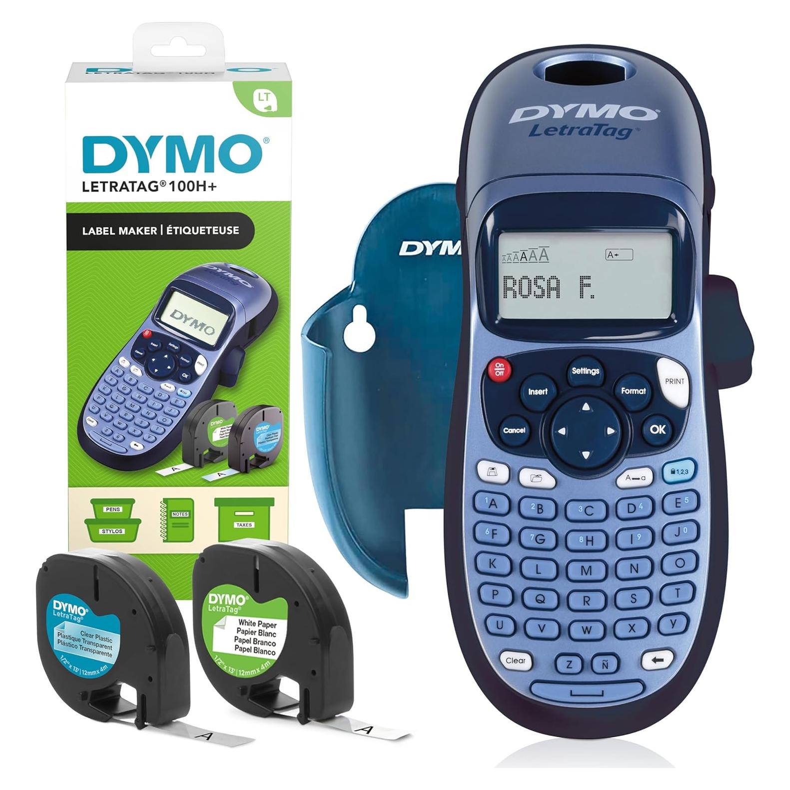 Etiquetadora Dymo LetraTag LT-100H con 2 Rollos de Etiquetas