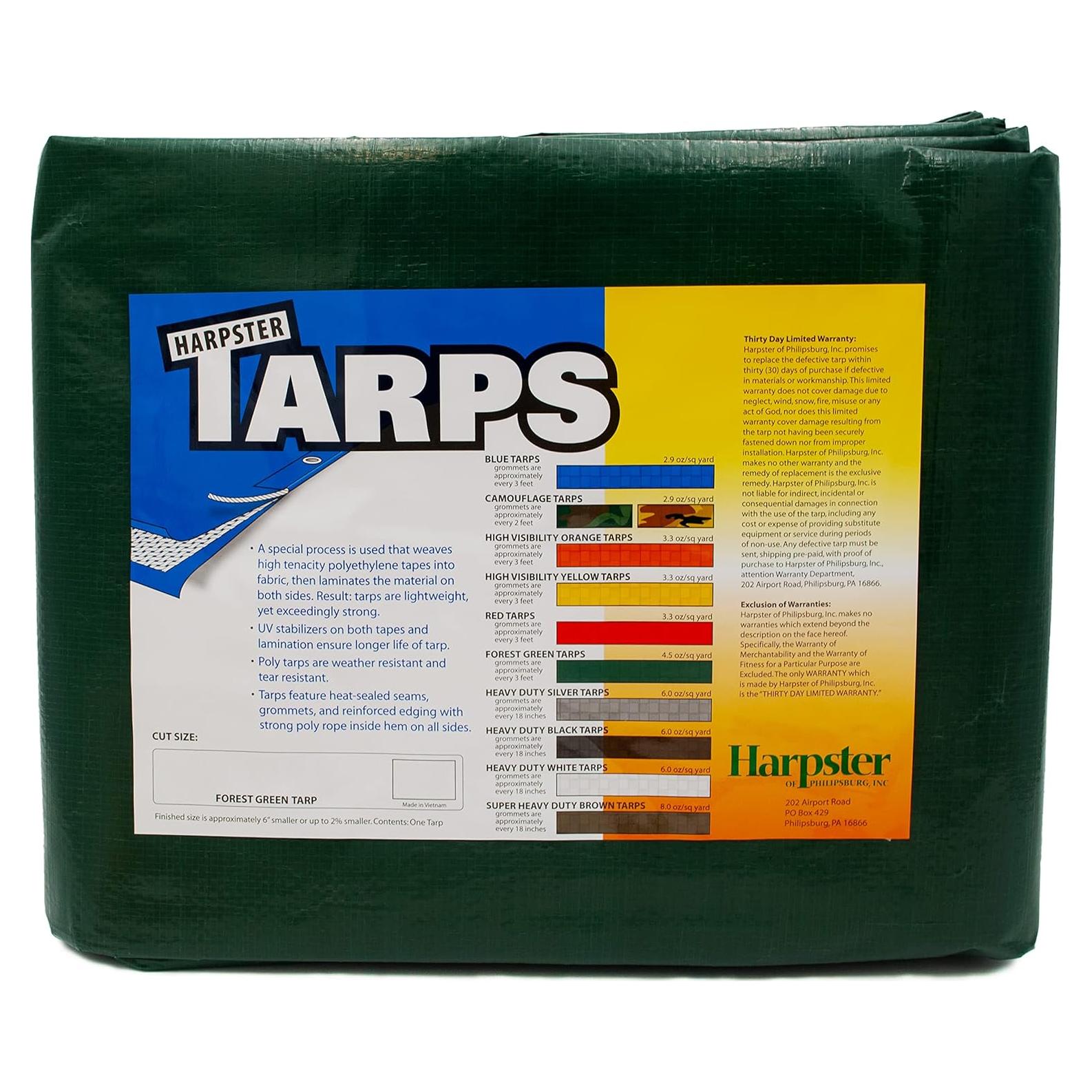 Lona Verde Bosque Harpster 0,91x5,49m Impermeable