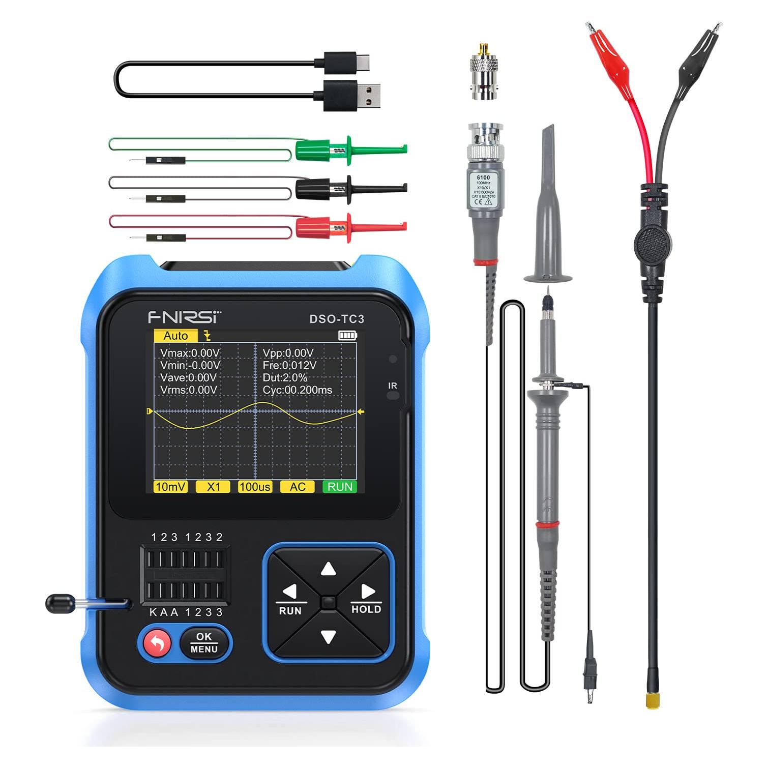 Osciloscopio Digital FNIRSI DSO-TC3 500 kHz 10 MSa/s Portátil
