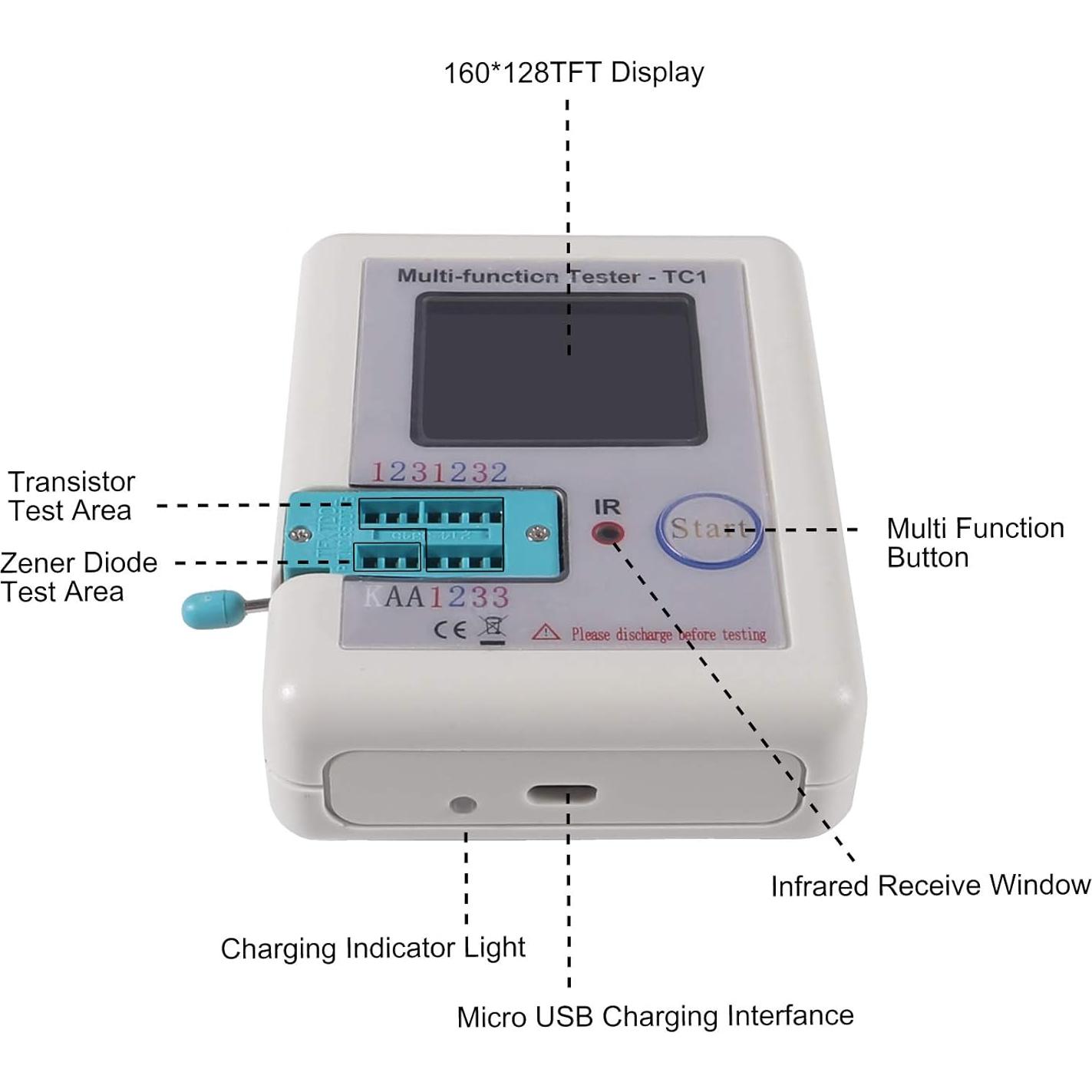 Probador Multifuncional LCR-TC1 ACEIRMC Pantalla TFT 1.8"