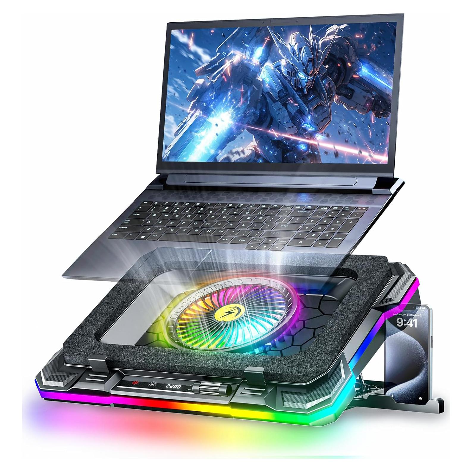 Base de Enfriamiento para Laptop Gaming KeiBn K1-5V RGB 14 cm
