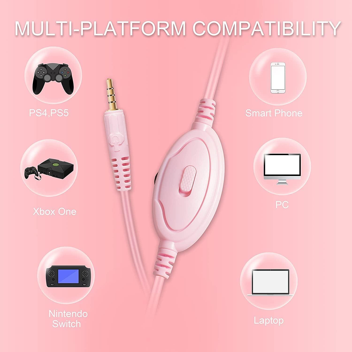 Auriculares Gaming Rosa MASACEGON H-10 Sonido Surround 3.5mm