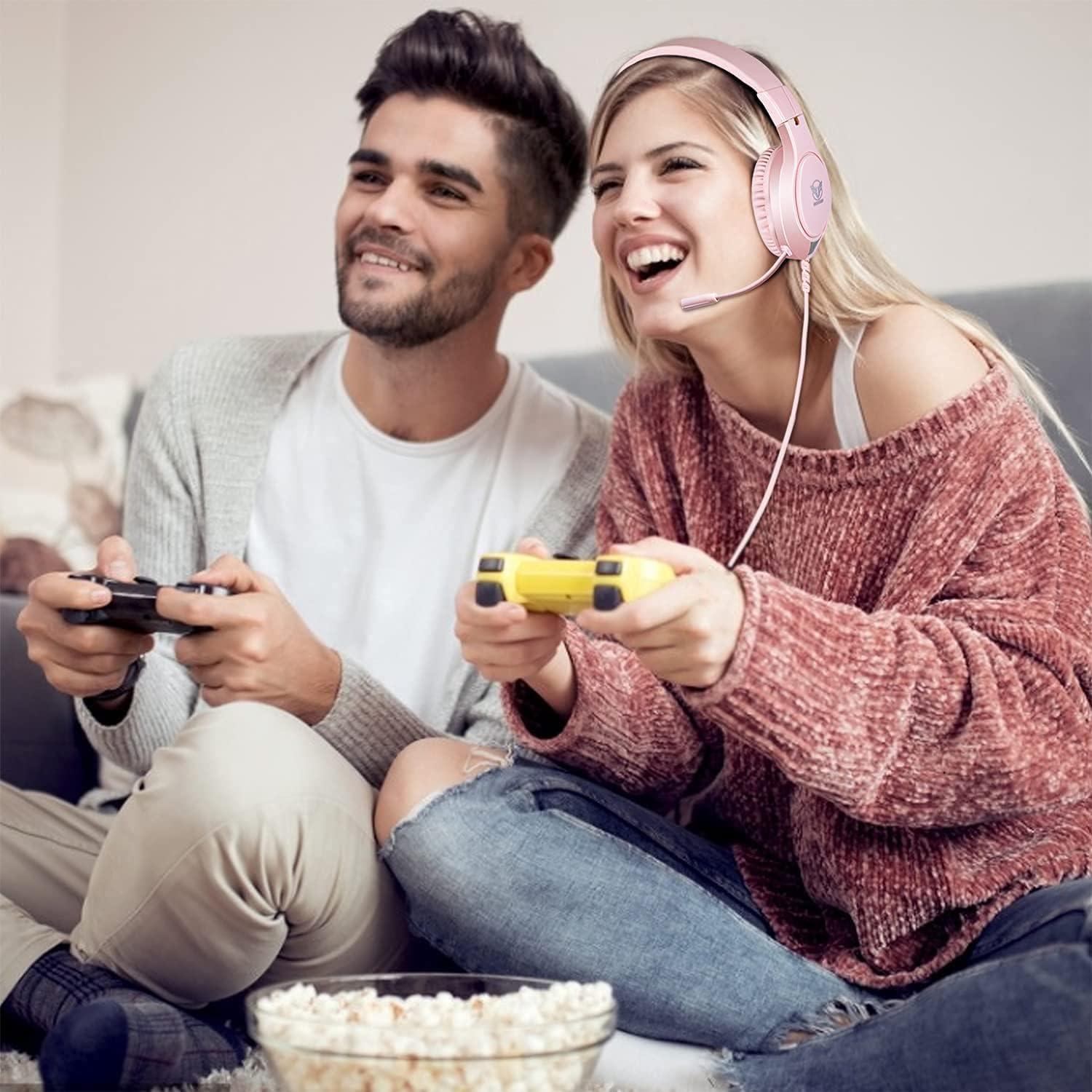 Auriculares Gaming Rosa MASACEGON H-10 Sonido Surround 3.5mm