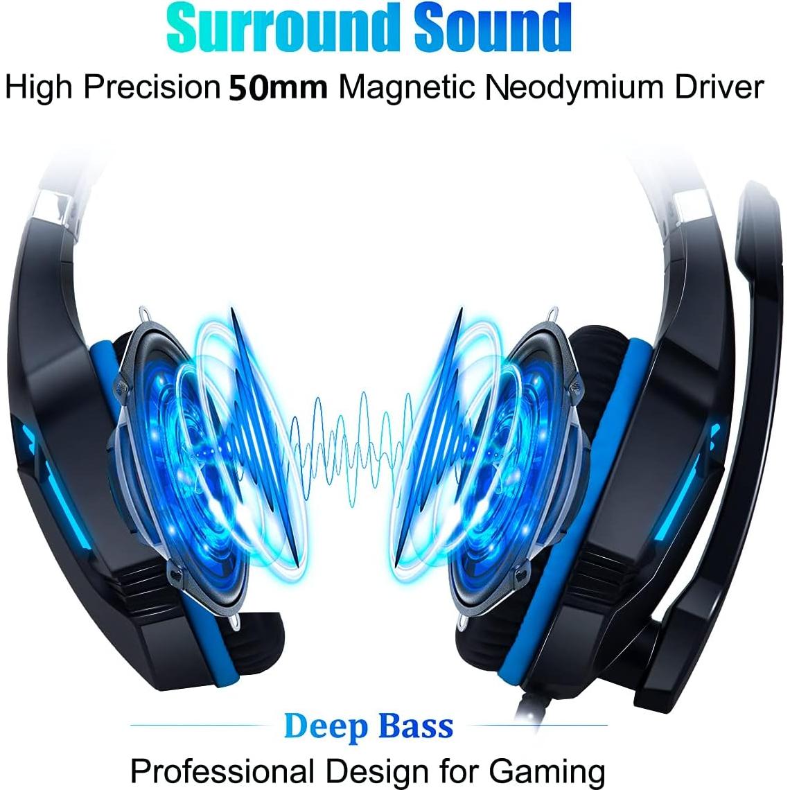 Auriculares Gaming GH-4 HaiDiKaiSi con Micrófono y LED