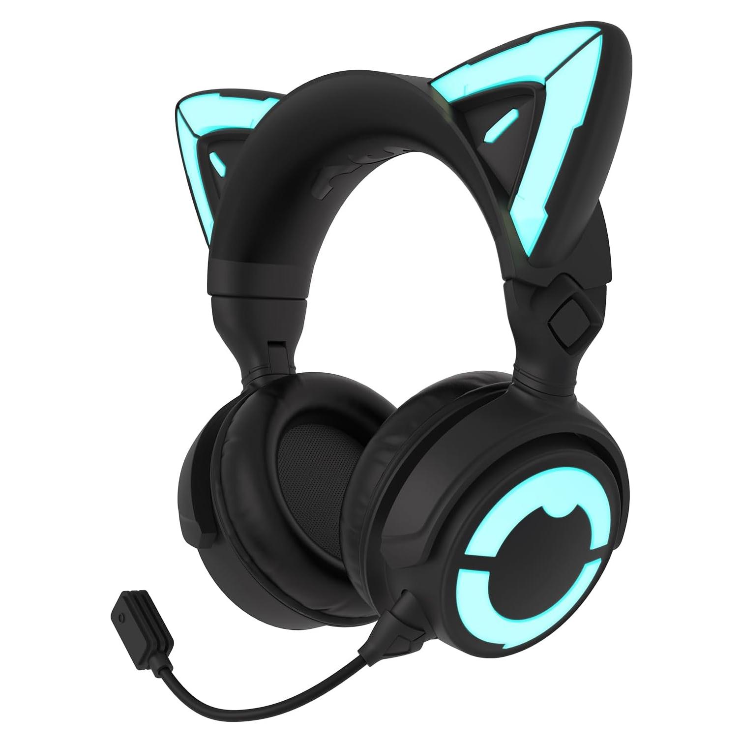 Auriculares YOWU 4GS con Orejas de Gato RGB - Inalámbricos