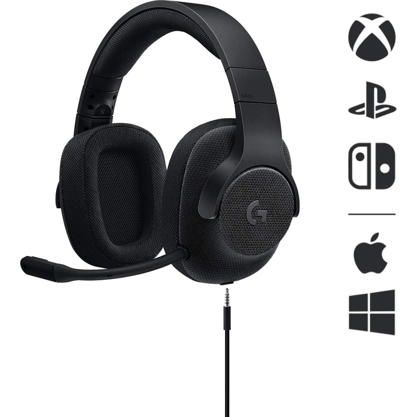 Auriculares Gaming Logitech G433 7.1 con Cable - Negro