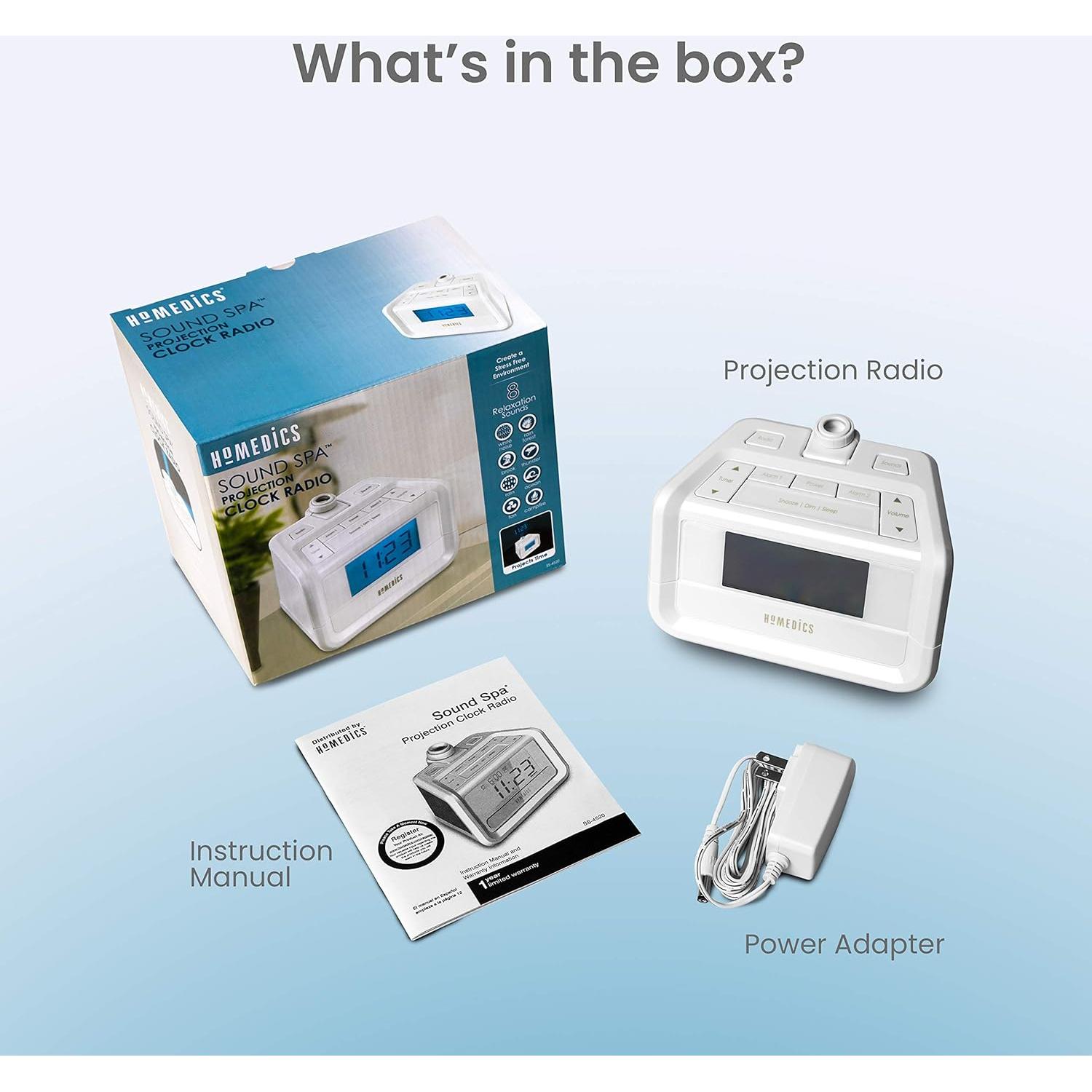 Reloj Despertador Digital FM HoMedics SS-4520 con Proyector