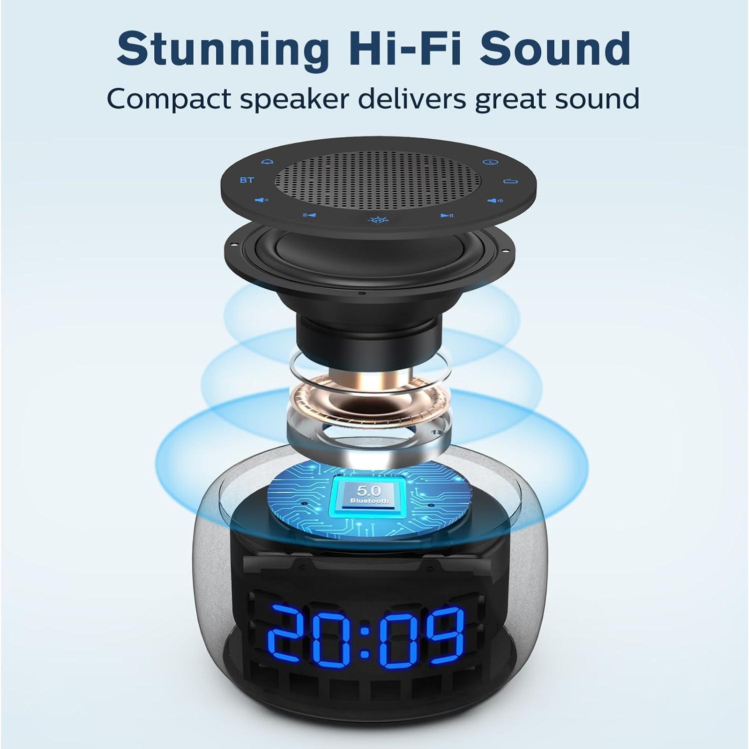 Reloj Despertador Bluetooth BUFFBEE RS11 con Radio FM