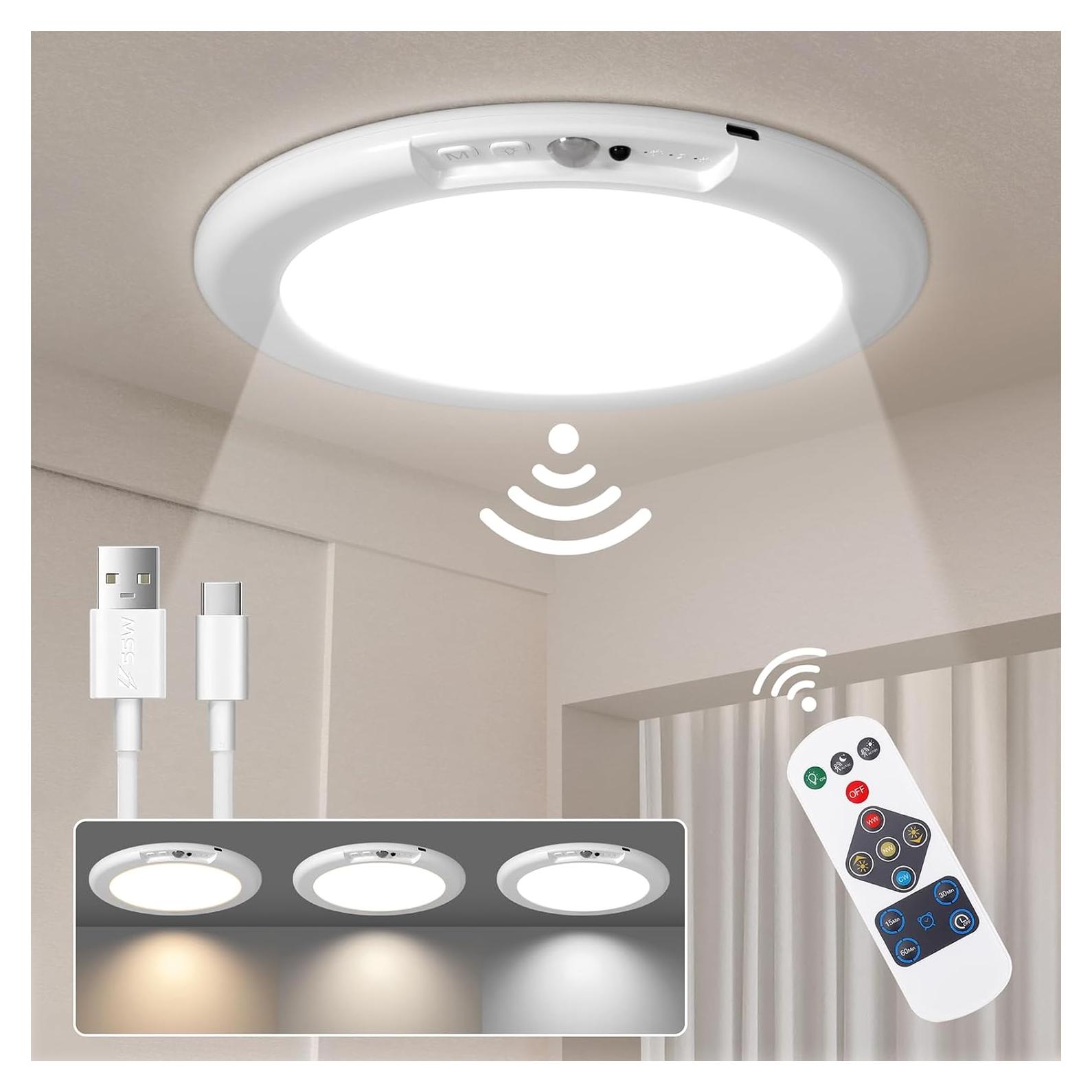 Luz de Techo LED Recargable Lineway 19.05 cm con Sensor