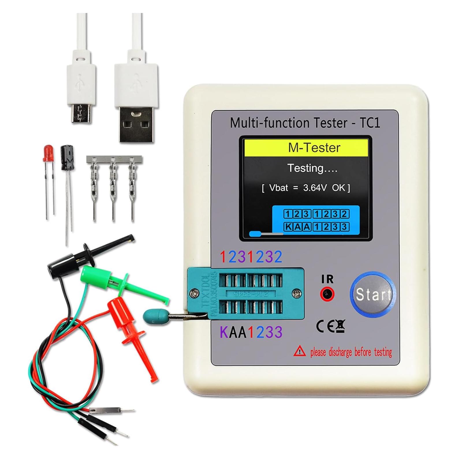 Probador Multifuncional LCR-TC1 Grandes Olas 3.5" Pantalla Colorida