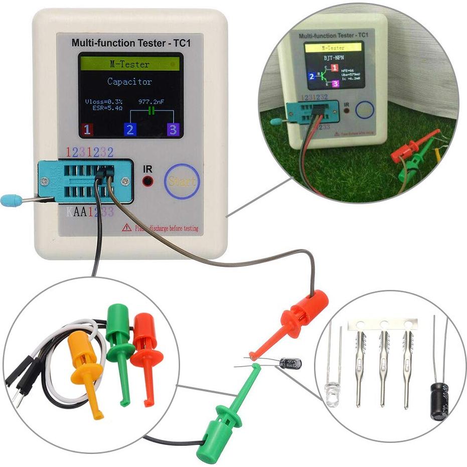 Probador Multifuncional LCR-TC1 Grandes Olas 3.5" Pantalla Colorida