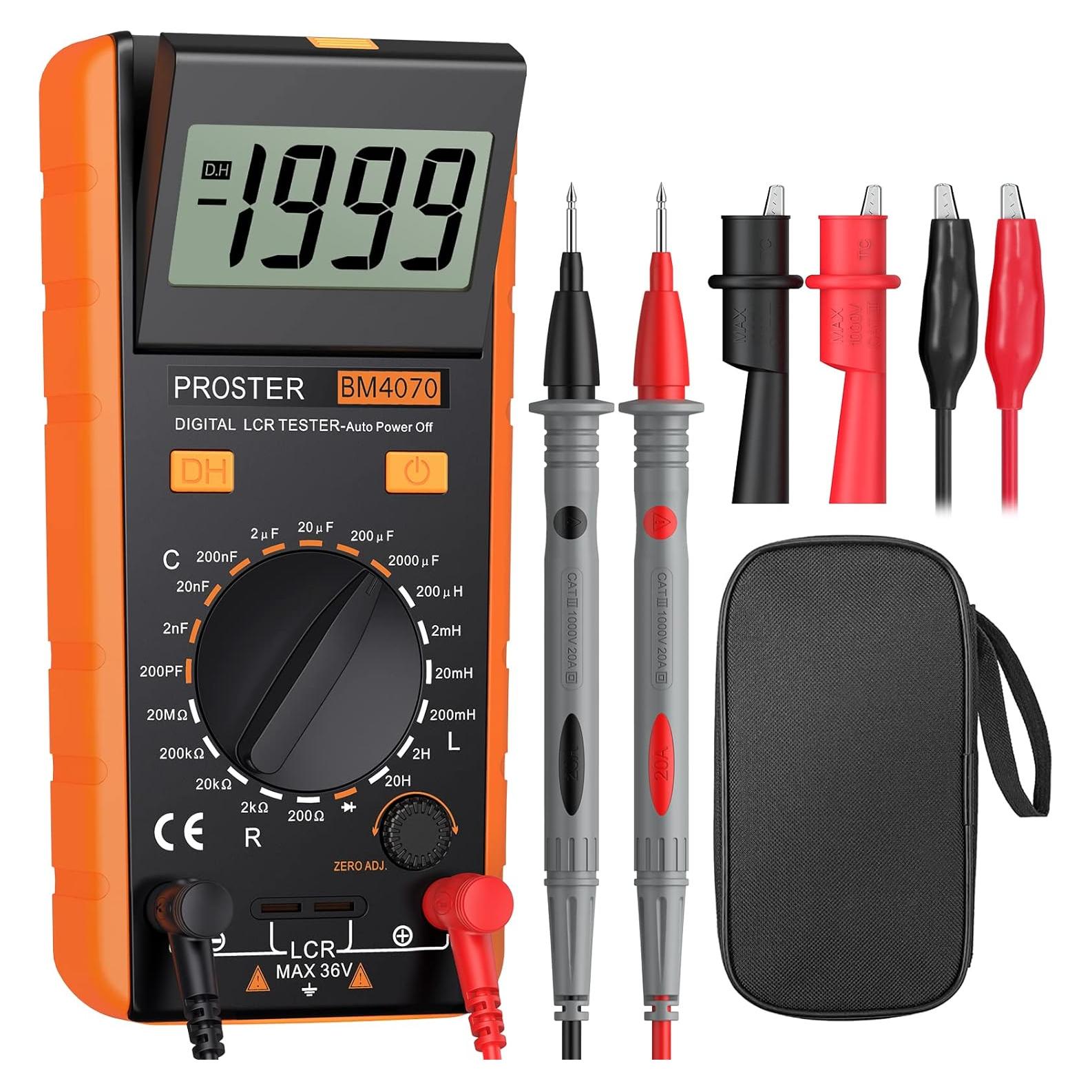 Medidor LCR Digital Proster AE121 - Capacitancia, Resistencia e Inductancia