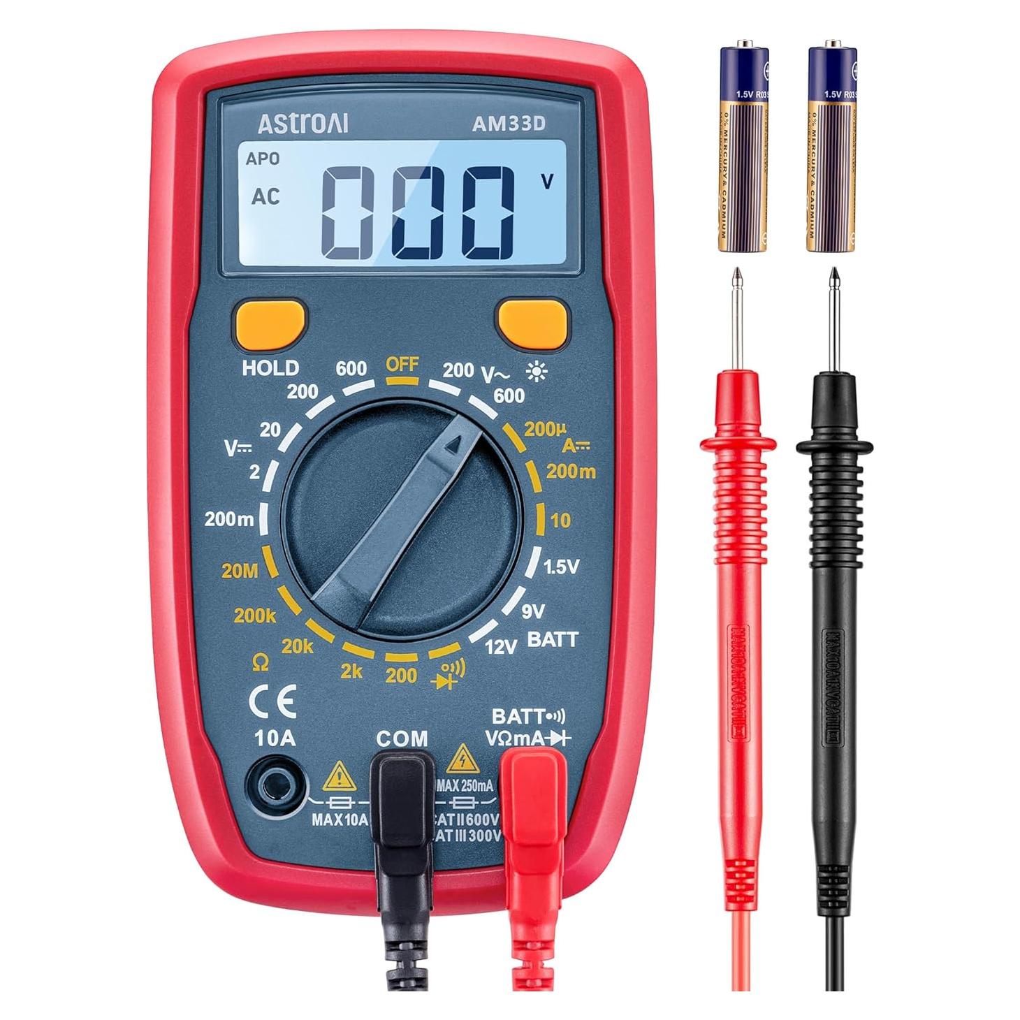 Multímetro Digital AstroAI 2000 Cuentas Voltímetro Azul