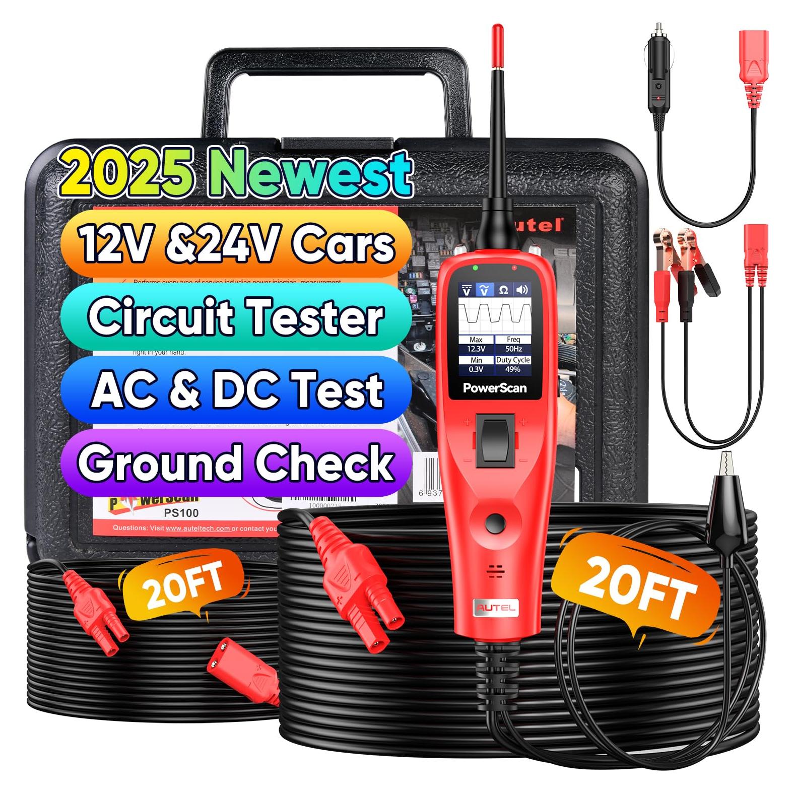 Probador de Circuitos Automotriz Autel PowerScan 12V-24V 12.19m