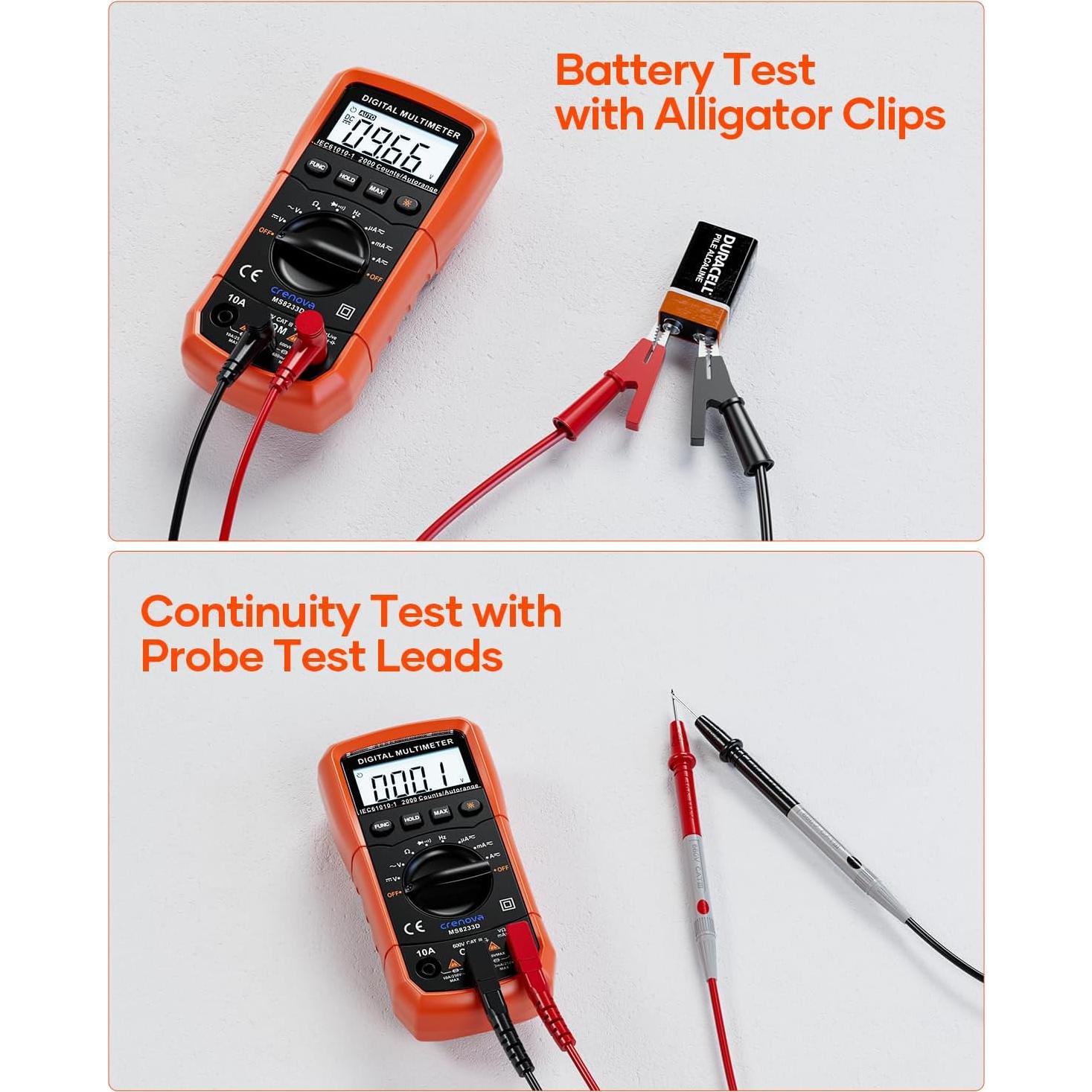 Multímetro Digital Crenova MS8233D 6000 Cuentas AC/DC