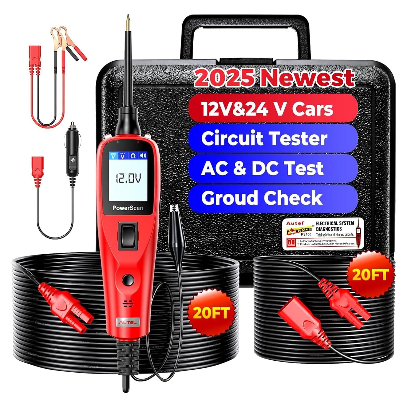 Probador de Circuito Automotriz Autel PowerScan PS100 12V 24V