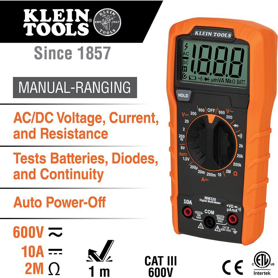 Kit de Multímetro Digital Klein Tools MM320KIT 600V