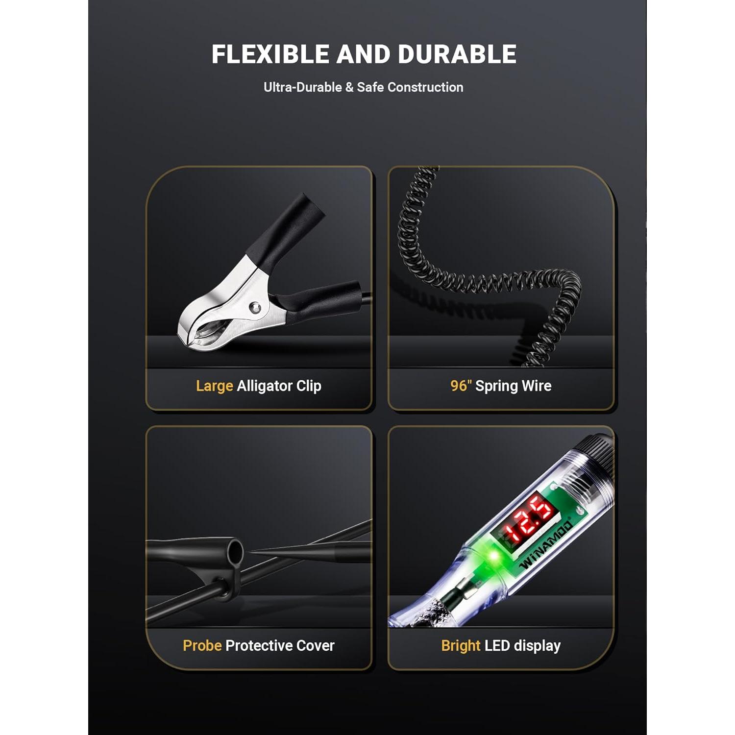 Probador de Circuito Automotriz WINAMOO 3-48V con Pantalla LED