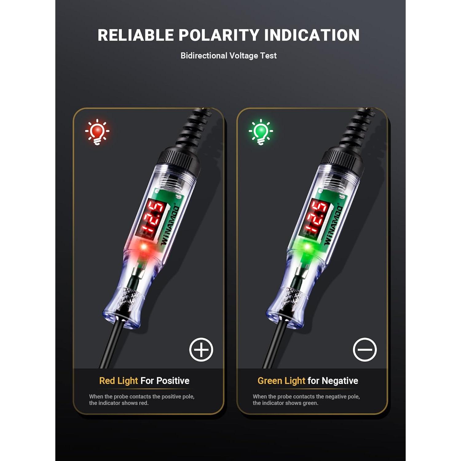 Probador de Circuito Automotriz WINAMOO 3-48V con Pantalla LED