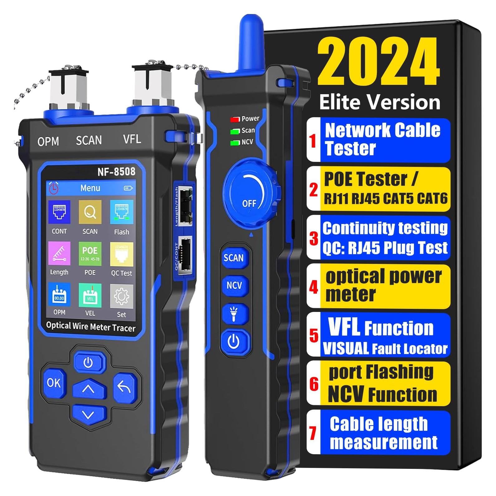 Probador de Cable de Red NOYAFA NF-8508 con Medidor Óptico