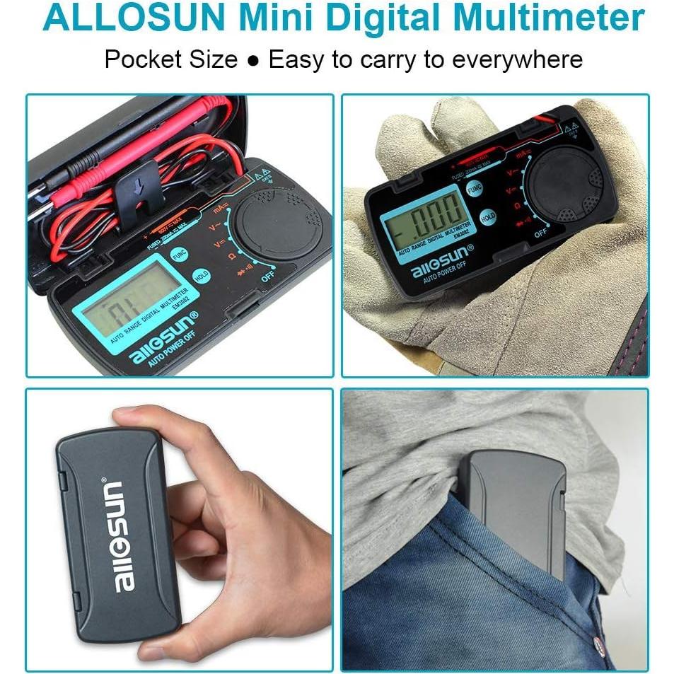 Multímetro Digital Compacto ALLOSUN EM3082 Auto Rango 0.15 kg