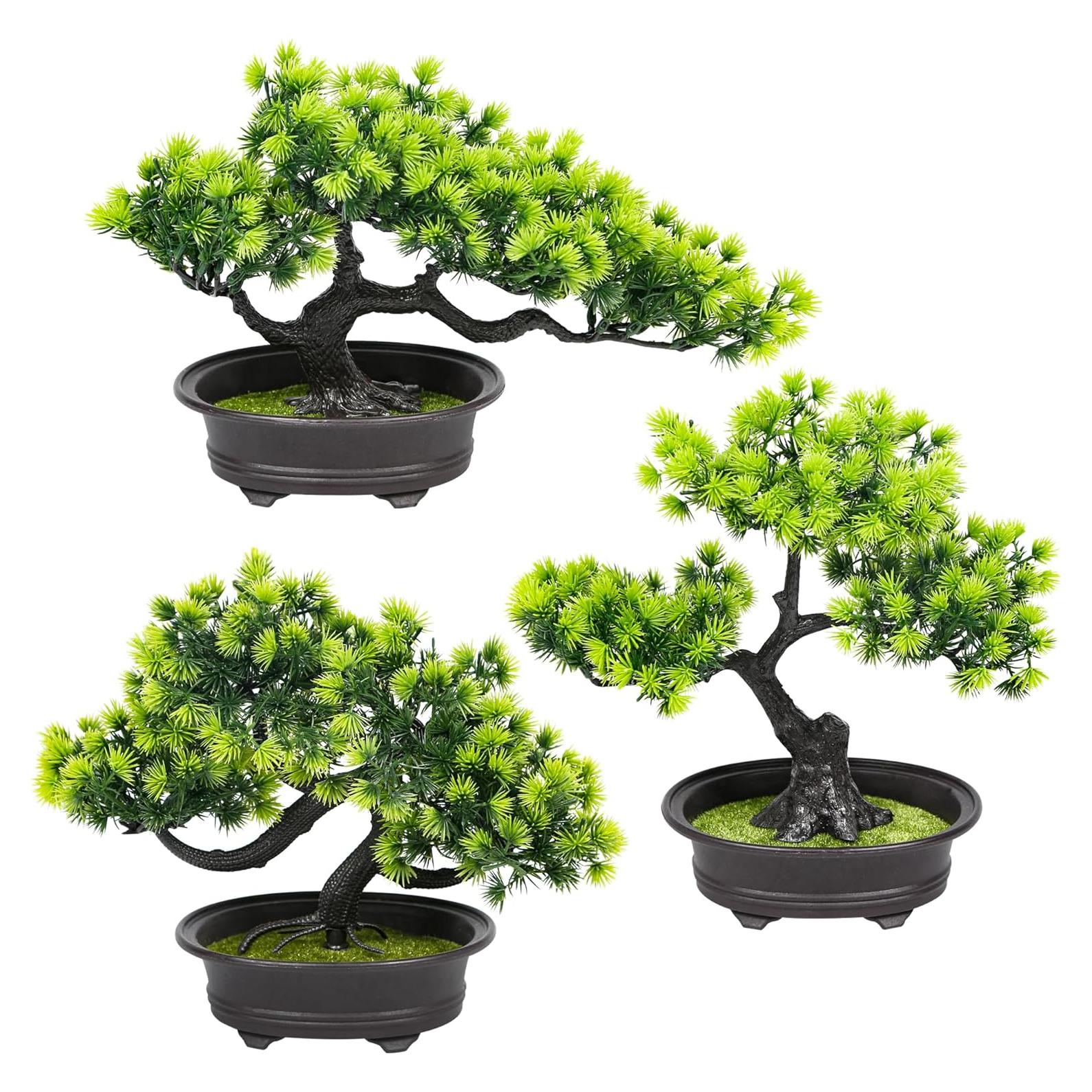 Árbol Bonsái Artificial CELESER 3 Macetas Decoración Interior