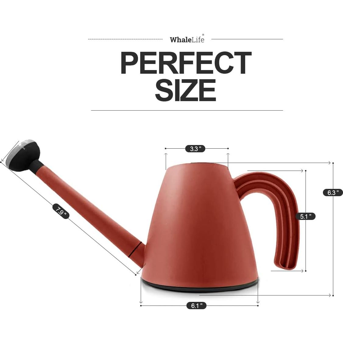 Regadera WhaleLife 2L Rojo Terracota para Bonsáis