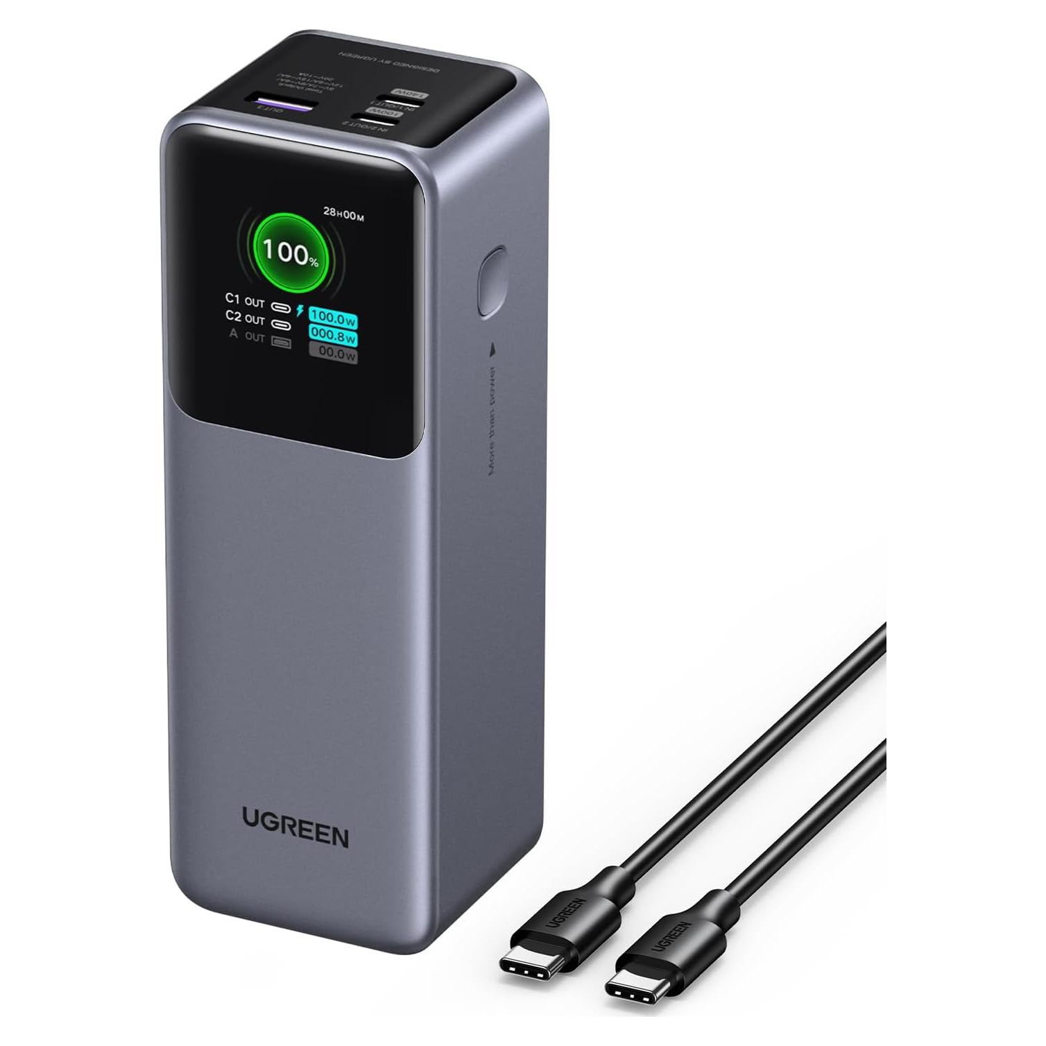 Power Bank UGREEN 25000mAh 200W Cargador Portátil Negro