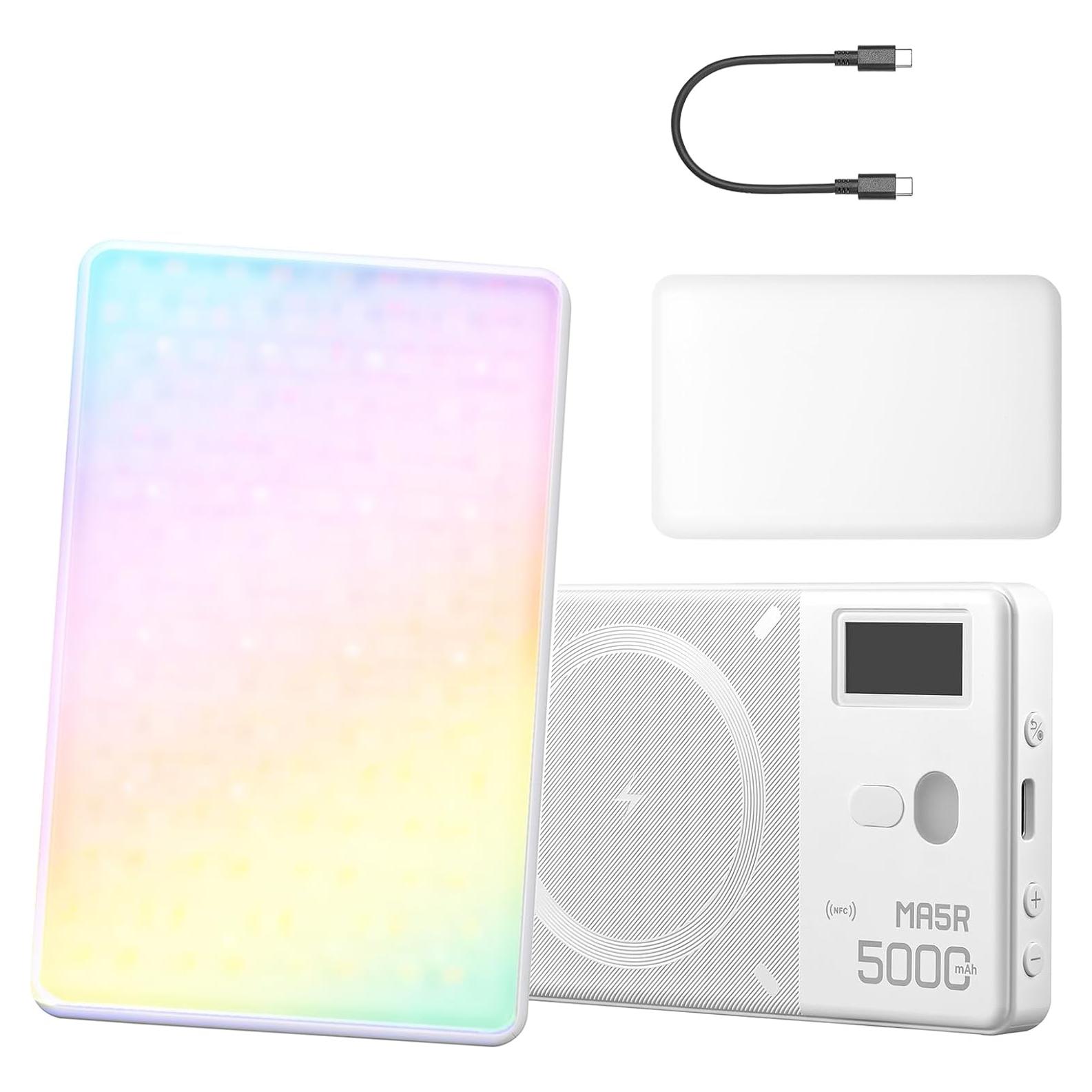 Luz de Video Godox MA5R RGB Mini con Banco de Energía - Blanco