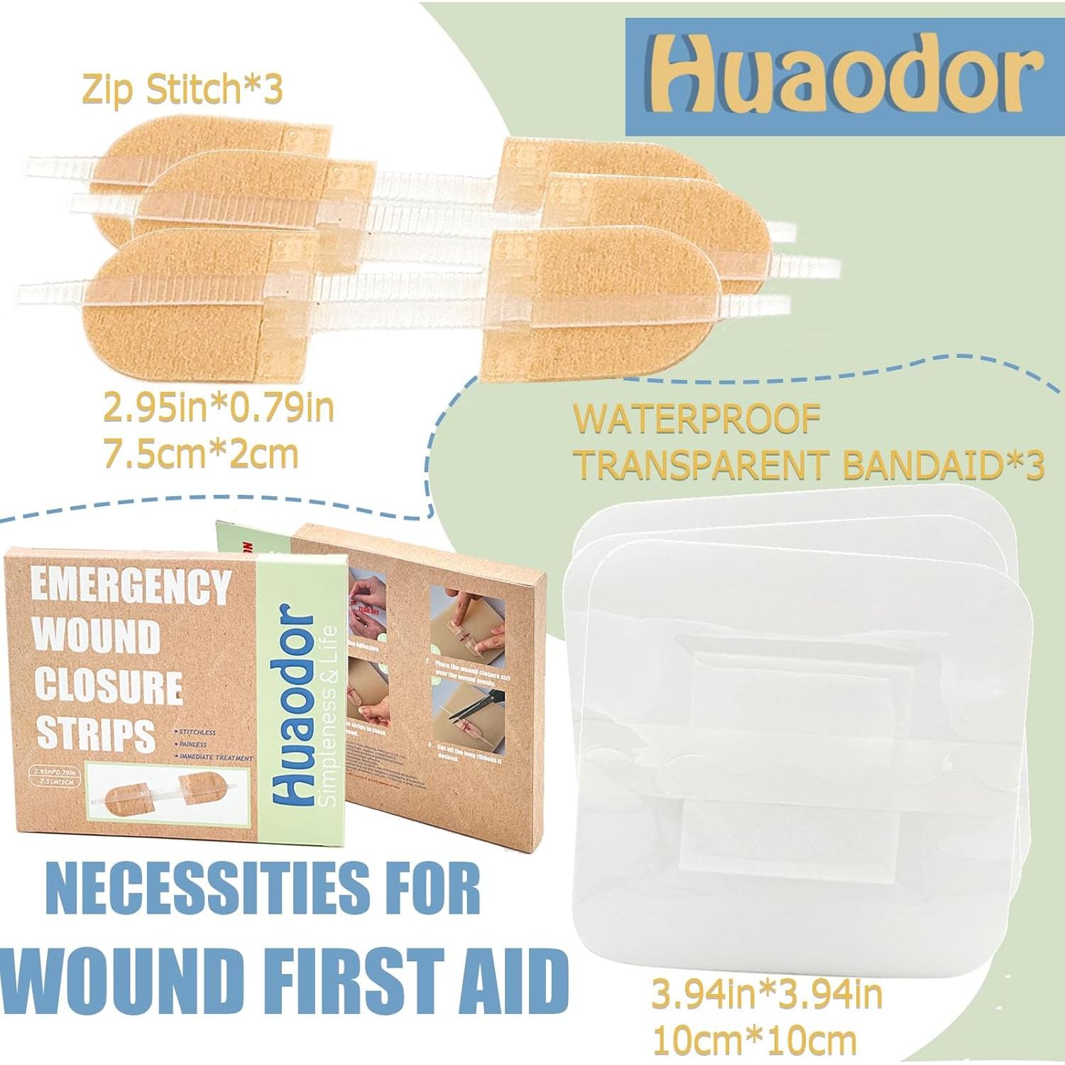 Kit de Cierre de Heridas Huaodor 3 Pcs - Sin Sutura