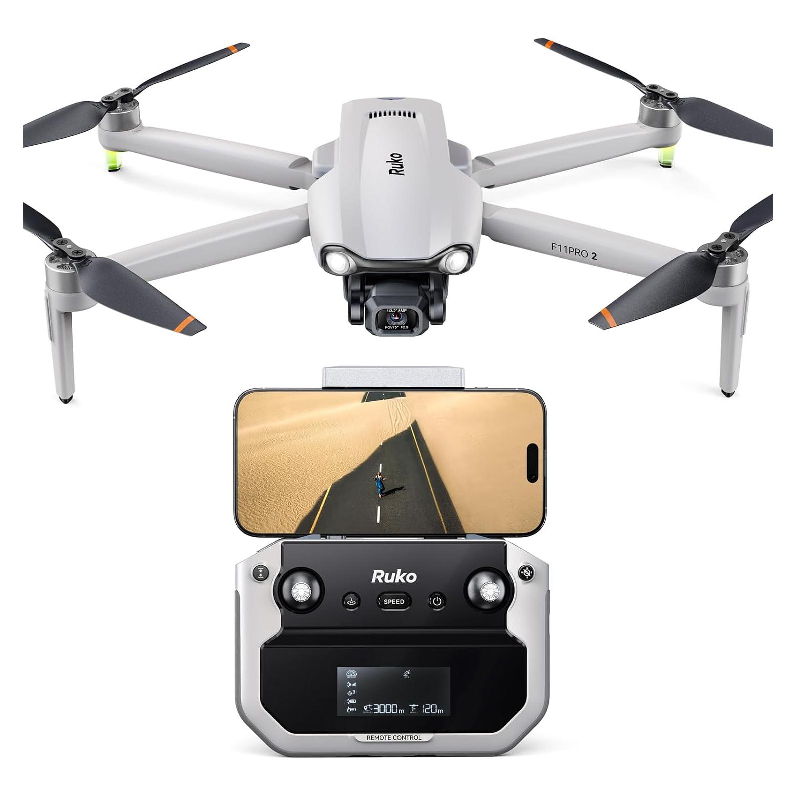 Dron Ruko F11PRO 2 con cámara 6K y 70 min de vuelo