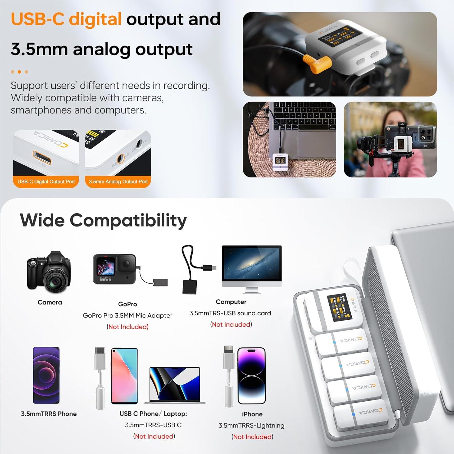 Micrófono Lavalier Inalámbrico Comica Vimo Q 4 Canales 200m