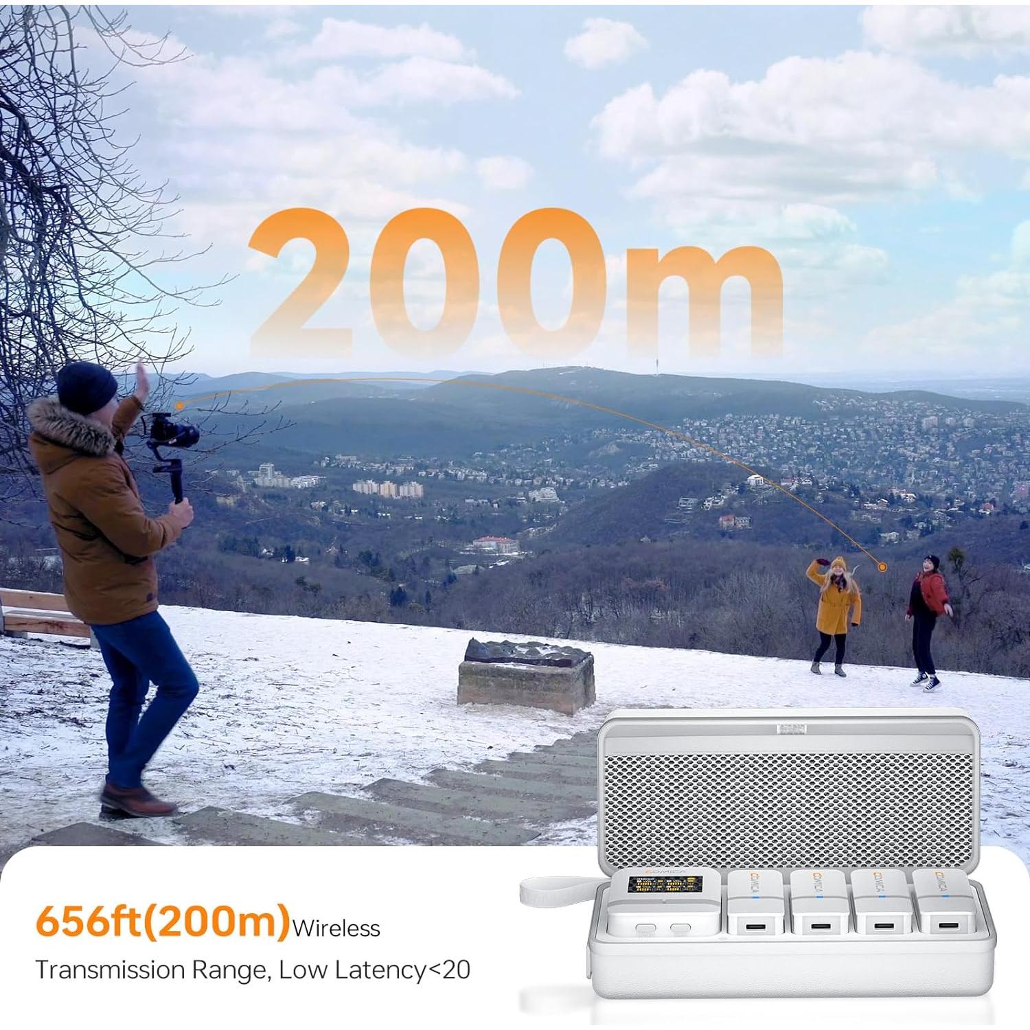 Micrófono Lavalier Inalámbrico Comica Vimo Q 4 Canales 200m