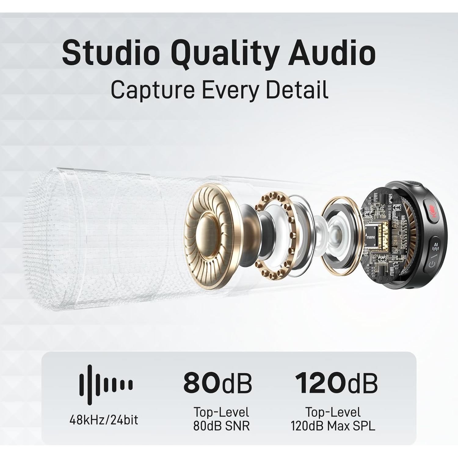 Micrófono Lavalier Inalámbrico MAONO Wave T5 48kHz 24bit