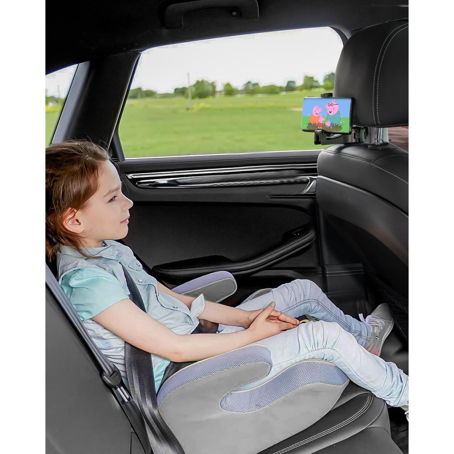 2 in 1 Car Headrest Hidden Hook Universal Car Back Seat Hooks, 360° Rotation Adjustable Hanger Rear Hook, Cell Phone Holder and Versatile Storage for Purses, Bags, Toys and Others, 1 PCS